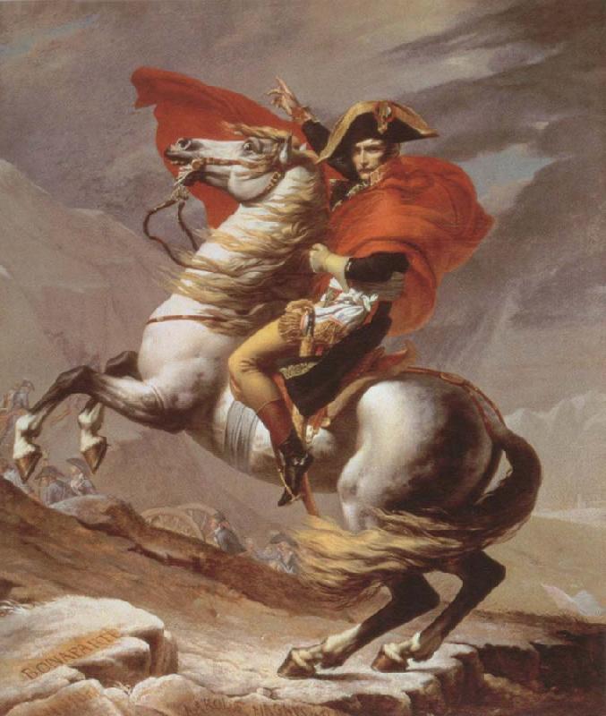 Jacques-Louis  David napoleon crossing the alps Norge oil painting art